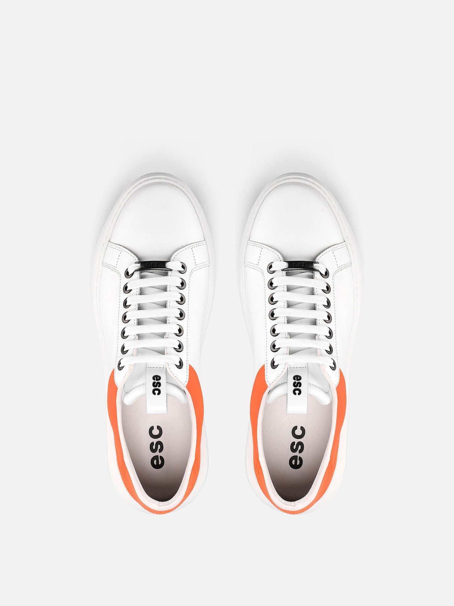 GHOST Low Leather Sneakers - White/Orange